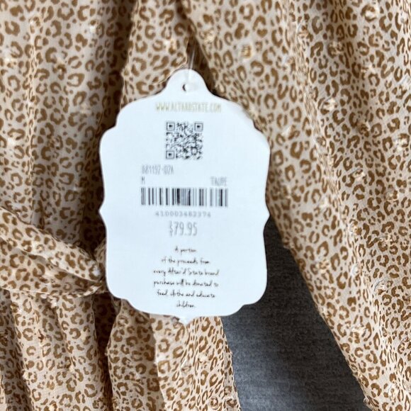 Altard State NWT Womens M Animal Print Ruffle Sheer Tiered Faux Wrap Dress Boho - Picture 11 of 16